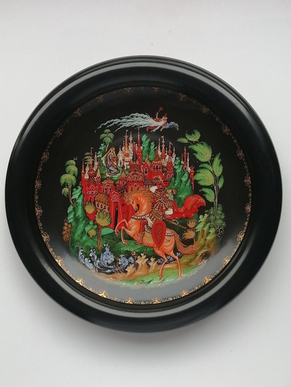 USSR 1988 Palekh Vintage Collector's Plate Russian Legends Series (#1) Wall Art